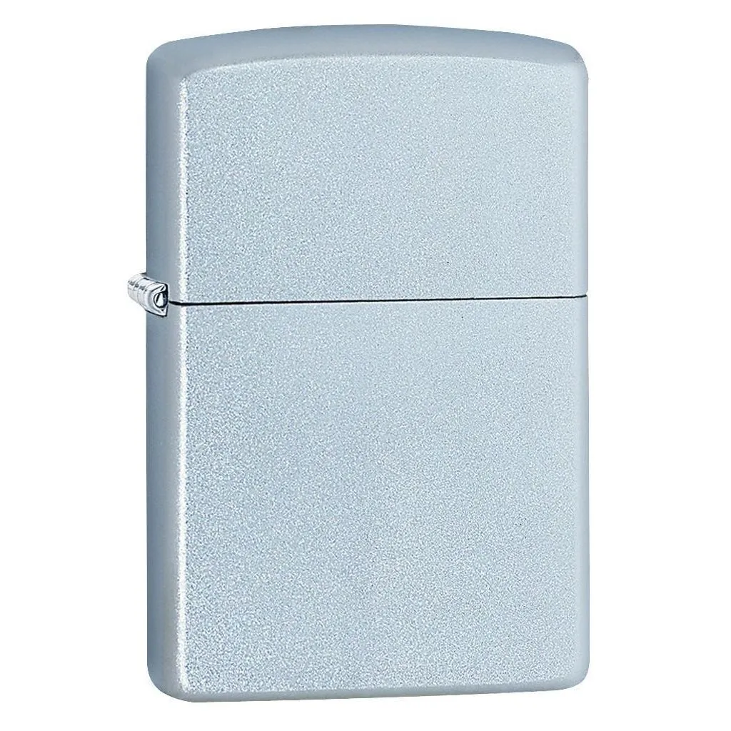 Zippo Satin Chrome lighter med mat krom finish.