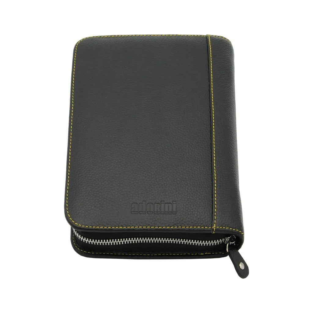 Adorini Cigar Bag Real Leather Yellow Topstitching