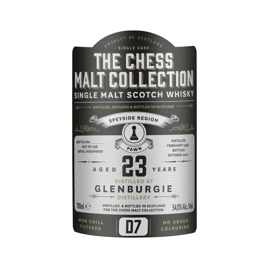 The Chess Malt Collection Glenburgie 23 Y.O. 54% 70 cl – Speyside single malt whisky, limited edition