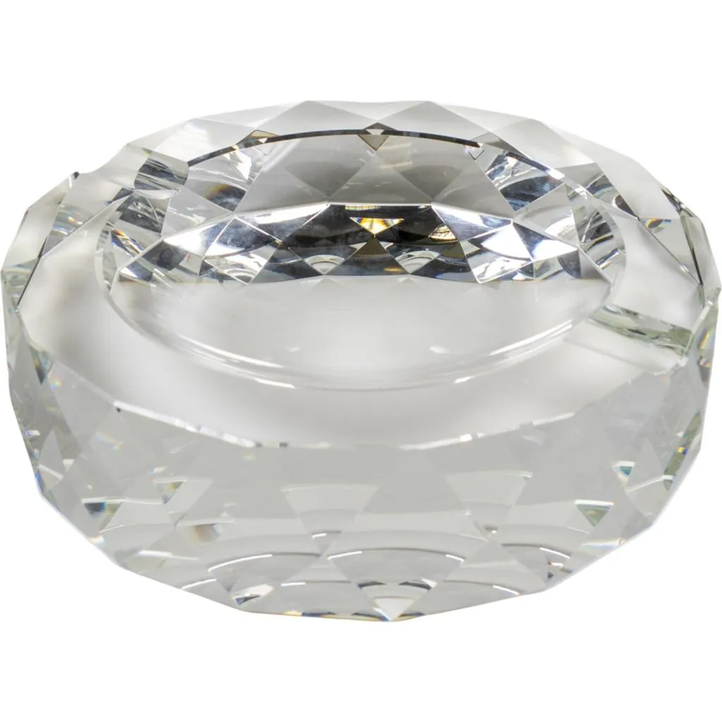 Krystal Askebæger til Cigar – massiv krystal, 5 cm høj, 18 cm bred