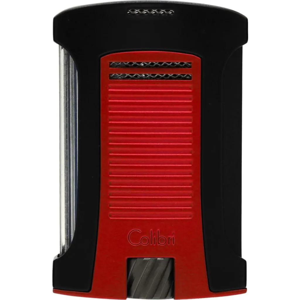 Colibri Daytona II jet-lighter i red/black-finish med side brændstof-vindue.