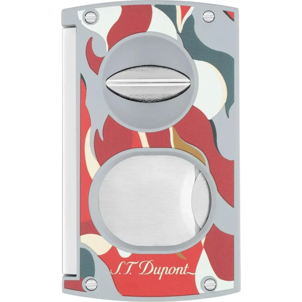 S.T. Dupont Double Blade Cigar Cutter “Camo Red” – camouflagemønster i rød, double blade cigar cutter