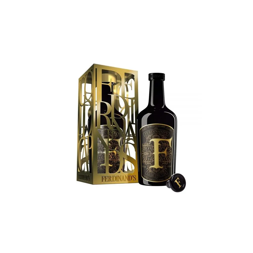 Ferdinand's Saar, Gold Cap Gin i bur, 49% 50 cl.