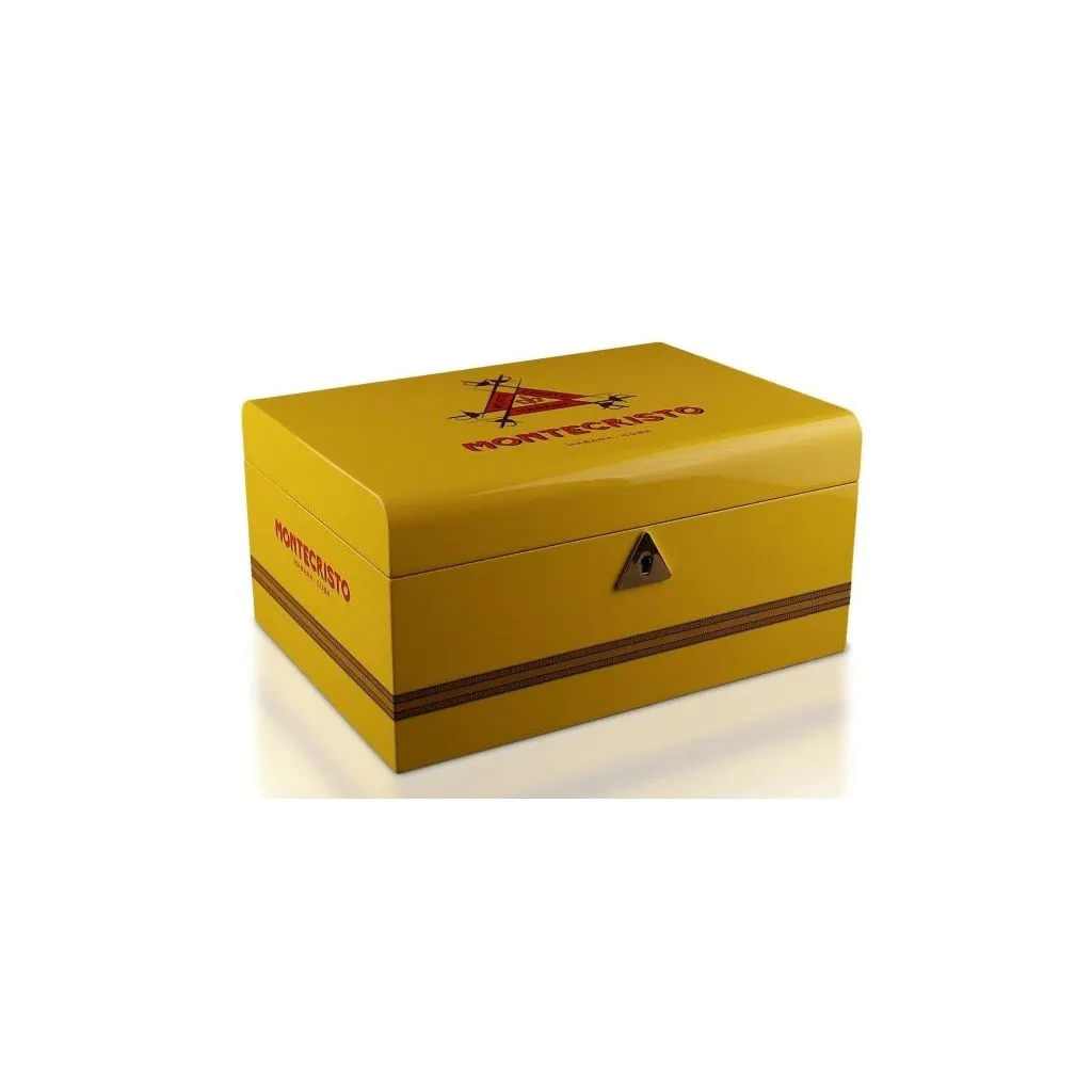 Montecristo Humidor – elegant opbevaring til ca. 50 cigarer, mål 29×21×14 cm