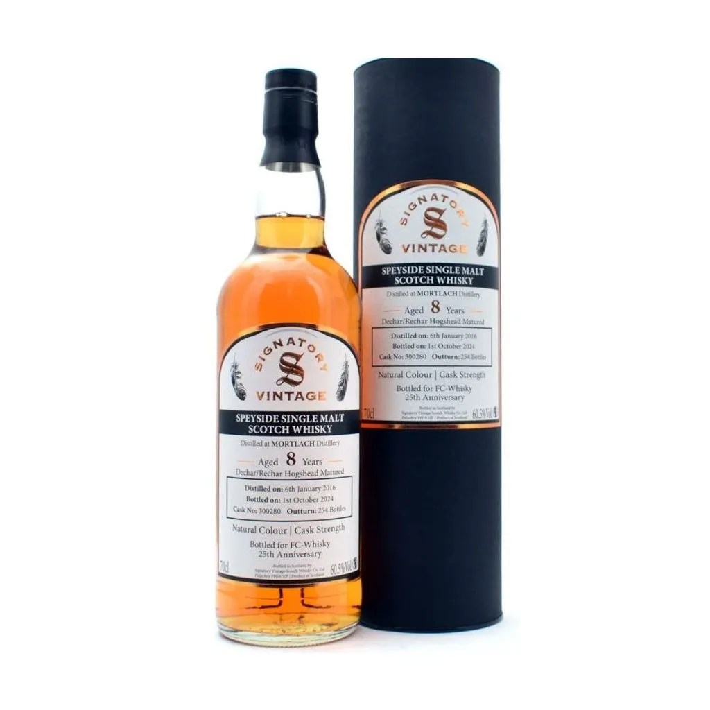 Signatory Vintage Mortlach 8 Y.O. Dechar/Rechar Hogshead DK Cask 60,5% 70 cl – flaske hos Havnens Vin