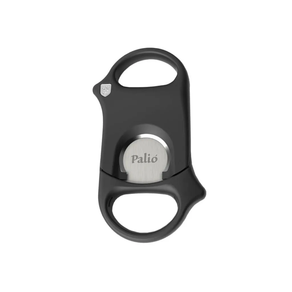 Palió Matte Black Cigar Cutter – mat sort finish, dobbelte kirurgiske stålblade, ring up til 60