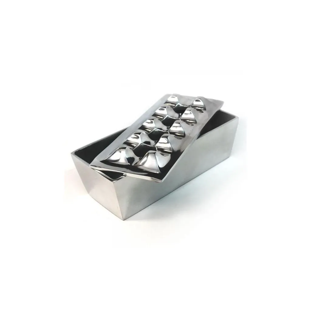 Polished Aluminum Grid Cigar Ashtray