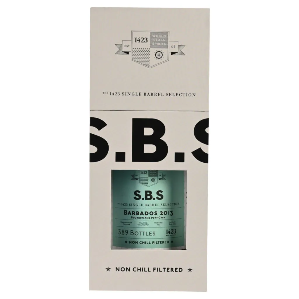 SBS Barbados 2013 Bourbon & Port Cask – mørk romflaske med elegant etiket

SBS Barbados 2013 70 cl 52% – Single Barrel Selection rom med port-fadfinish

Barbados rum SBS 2013 Bourbon & Port 52% – premium rom fra Barbados