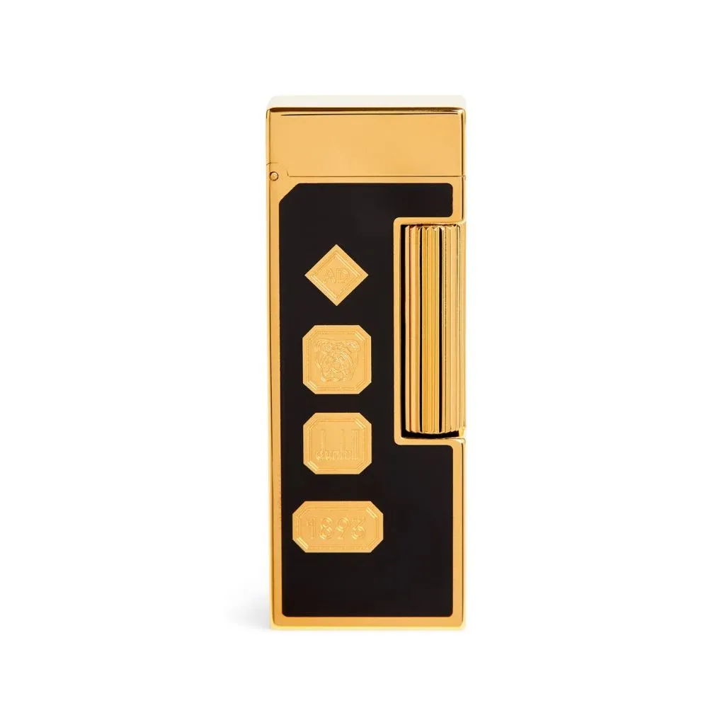 Dunhill Rollagas Black Lacquer Hallmark Lighter