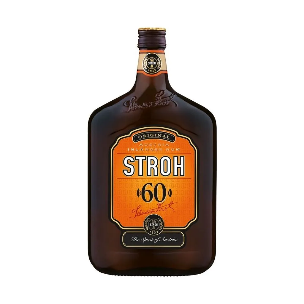 Østrigsk Inländer-rum med 60 % vol., 100 cl. Karamel, krydderier og toastet sukker — perfekt til cocktails og varme drikke.