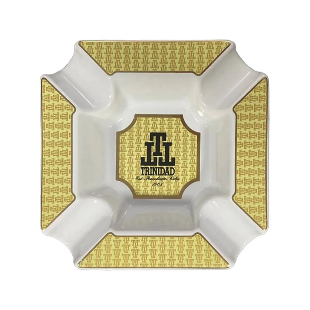 Trinidad 4 Groov Keramisk Askebæger – 4 grooves, ca. 22×22×5 cm Premium cigar-tilbehør