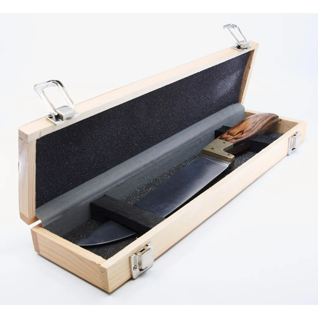 Champagne sabel i træ æske