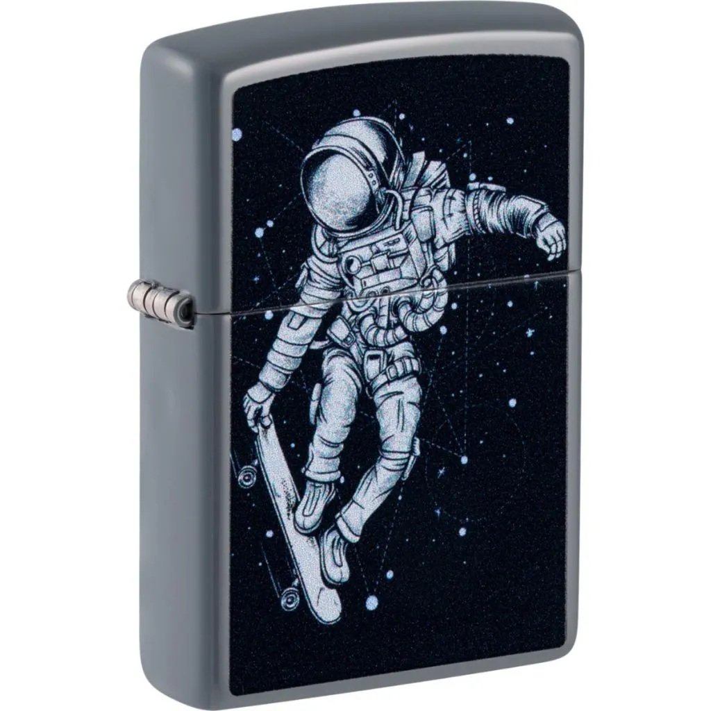 ZIPPO Flat Gery Skateboarding Astronaut
