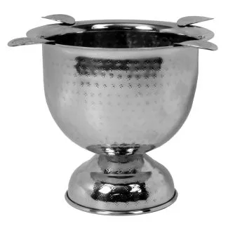 Stinky Tall Ashtray Hammered Stainless Steel – høj askebæger i hamret stål med 4 cigarriste