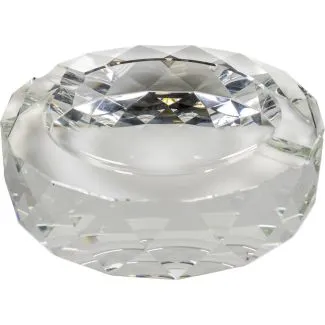 Krystal Askebæger til Cigar – massiv krystal, 5 cm høj, 18 cm bred