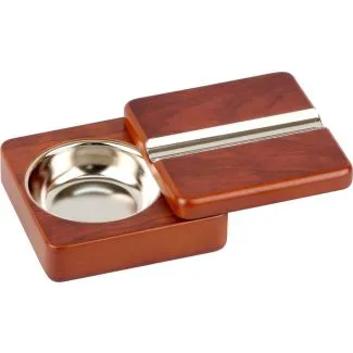 Cigar ashtray rosewood, 10 x 10cm height 3.5cm, twistable