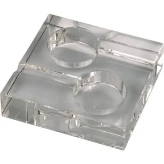 Firkantet askebæger i krystal