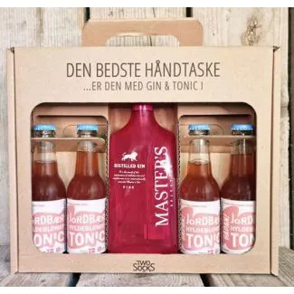 Master's Pink Gin håndtaske m. 4 fl. 1975 Jordbærtonic, 37,5%