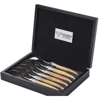 Laguiole En Aubrac - Skeer i oliven træ - 6 stk