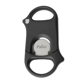 Palió Matte Black Cigar Cutter – mat sort finish, dobbelte kirurgiske stålblade, ring up til 60