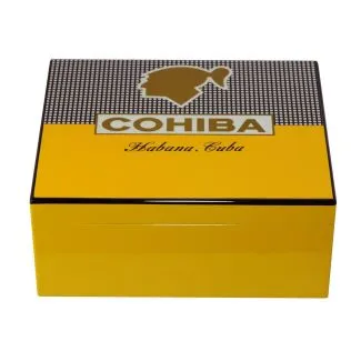 Cohiba Cigar Humidor 50-60 cigarer – high-gloss finish, guldfarvede hængsler og inkluderet hygrometer & humidifier