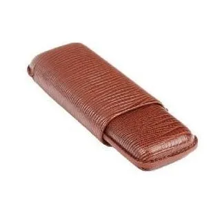 Brown Lizard Double Cigar Case – læderetui med læzermønster til 2 cigarer