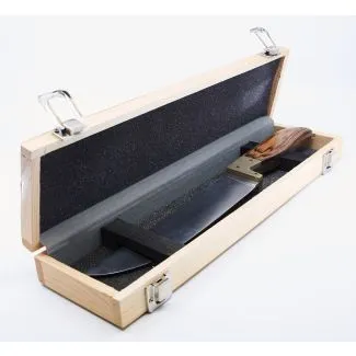 Champagne sabel i træ æske