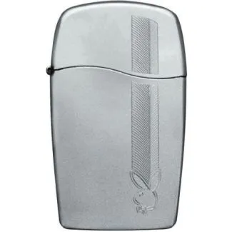Zippo Blu Playboy lighter med Playboy-logo og butangaskorpus.