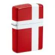Zippo lighter med dansk flag på fronten og gaveæske.