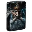 Zippo Viking Face lighter med vikingeansigt og metalfinish.