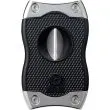Colibri SV-Cut Black/Chrome cigar-cutter – straight cut 27 mm & kerf cut 24 mm, rustfri stålblade