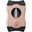 Colibri SV-Cut Rose Gold/Black Cigar Cutter – model med straight cut 27 mm + V-cut 7 mm, rustfri stålblade