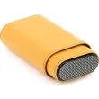 Yellow Carbon Cigar Case – gult læderetui med carbon-look og træforing
