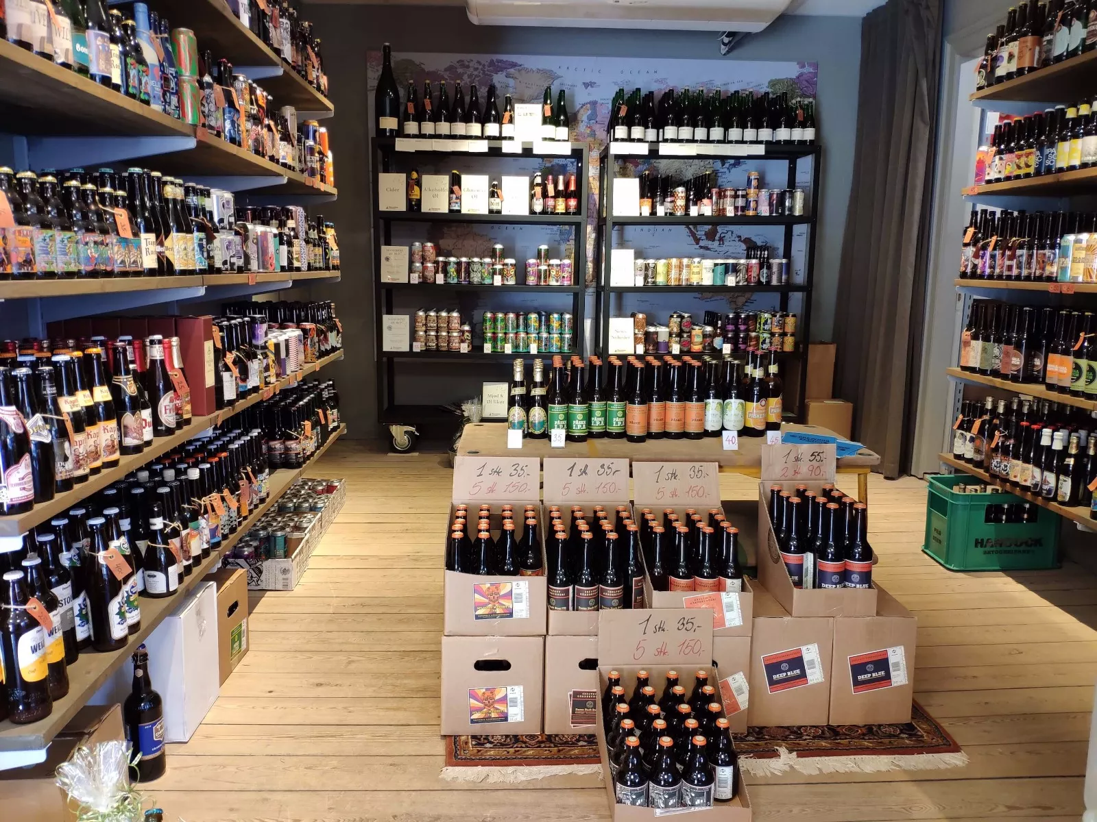 Øl udvalget i butikken