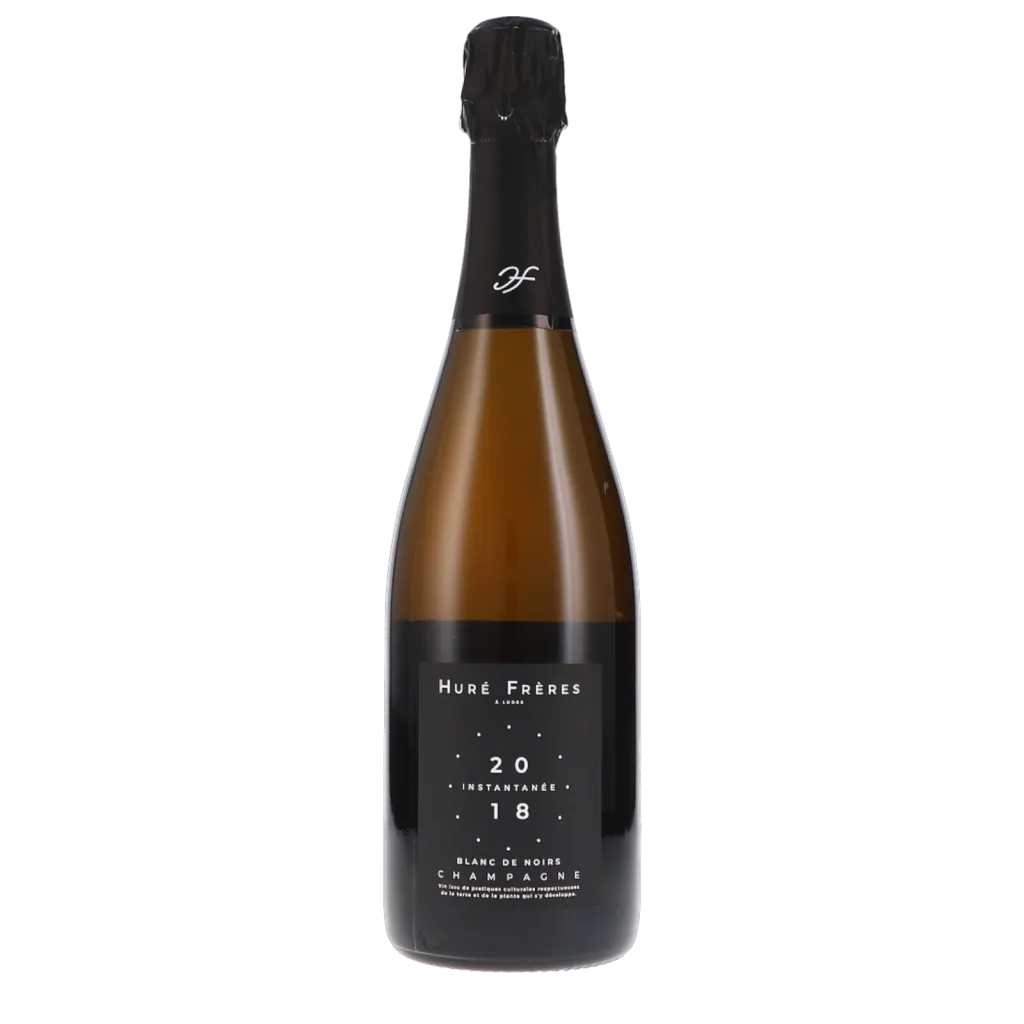 Huré Frères Brut Blanc de Noirs 2018 – elegant Champagneflaske med røde bobler