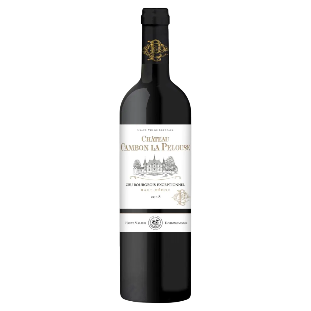 Château Cambon La Pelouse Haut-Médoc 2018 – rød Bordeauxvin i elegant flaske