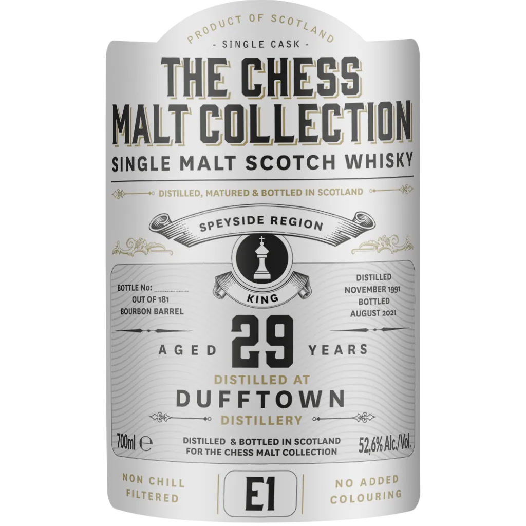 The Chess Malt Collection Dufftown 29 Y.O. 52,6% 70 cl – Speyside single malt whisky, limited edition