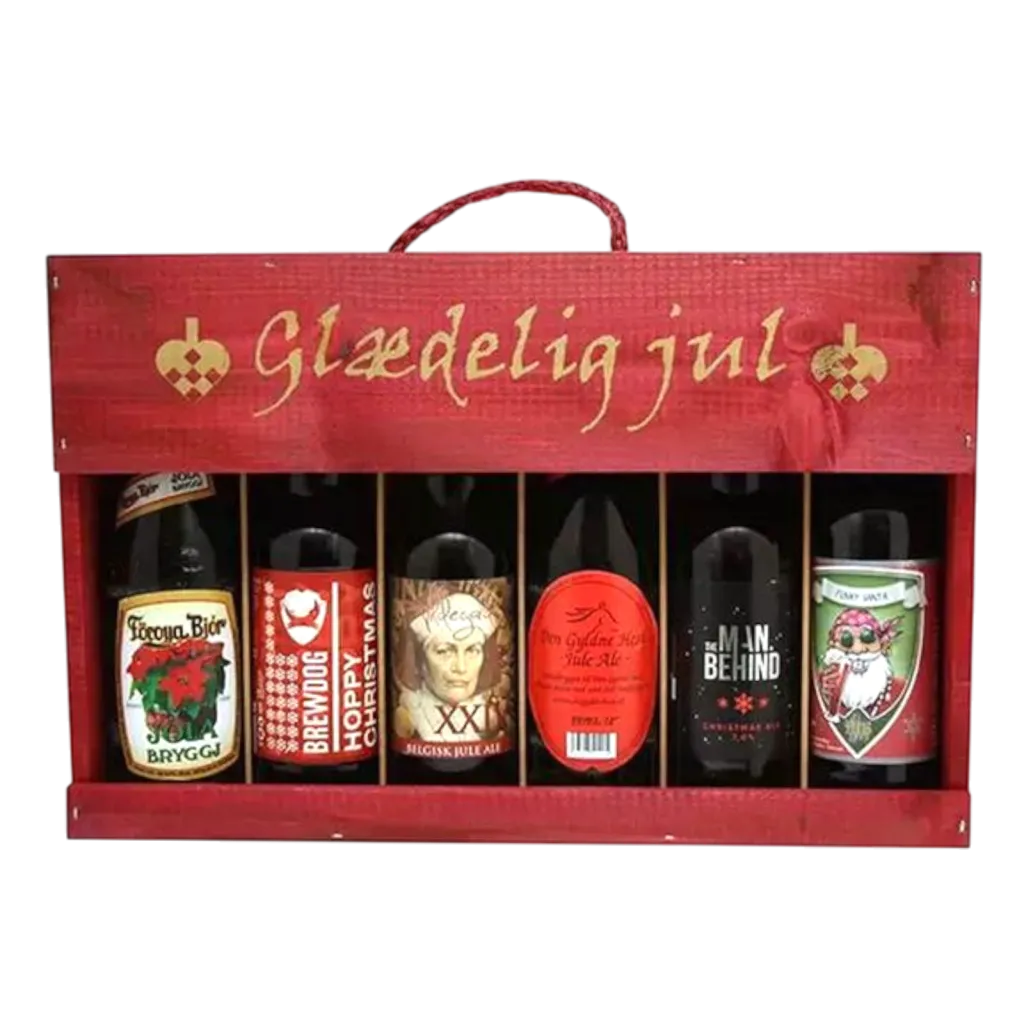 Glædelig Jul RØD trækasse 6x330ml
