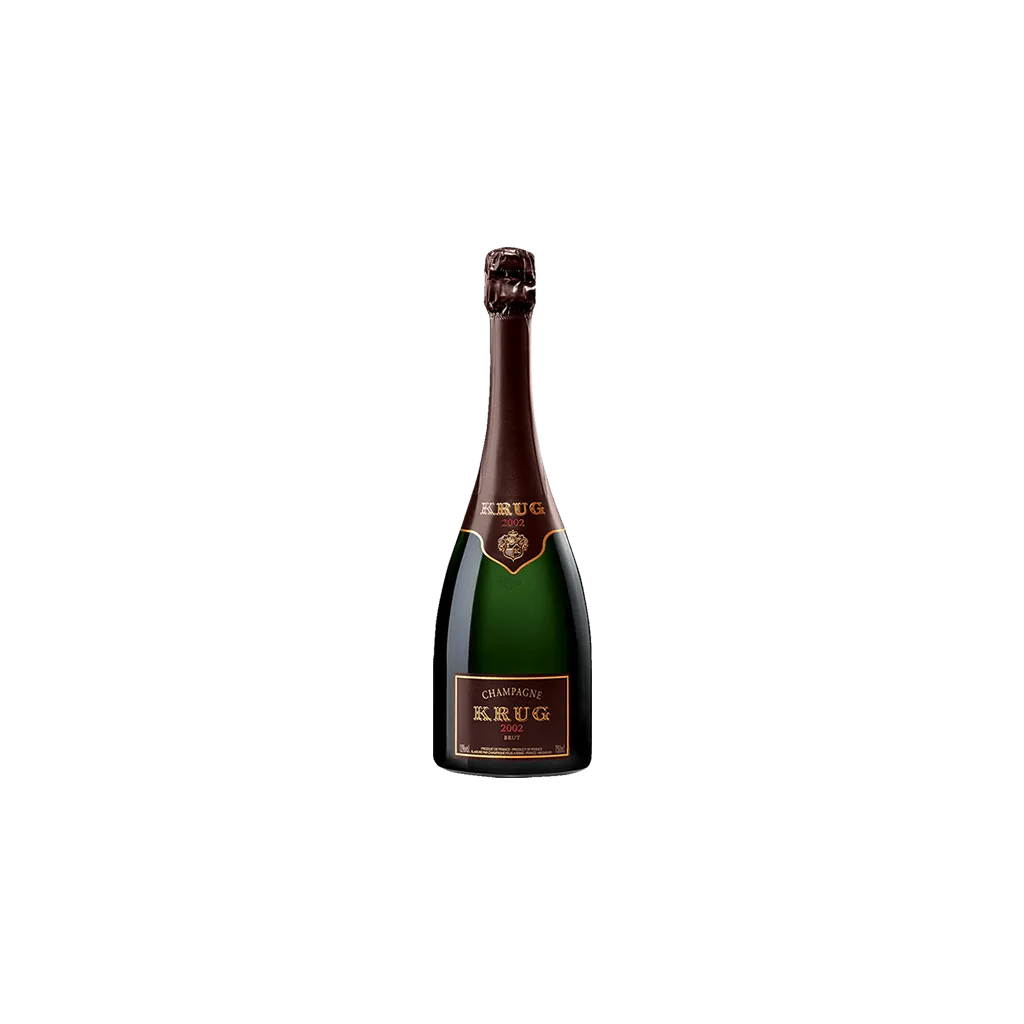 Krug 2002 Vintage Champagne 75 cl – teknisk topårgang med gylden farve og elegant etiket