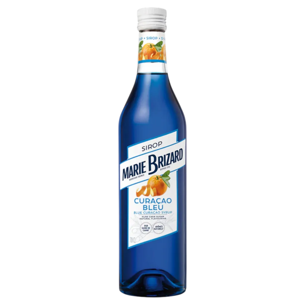 Marie Brizard Curaçao Blue Sirup 70 cl – flaske med blå citrus-sirup