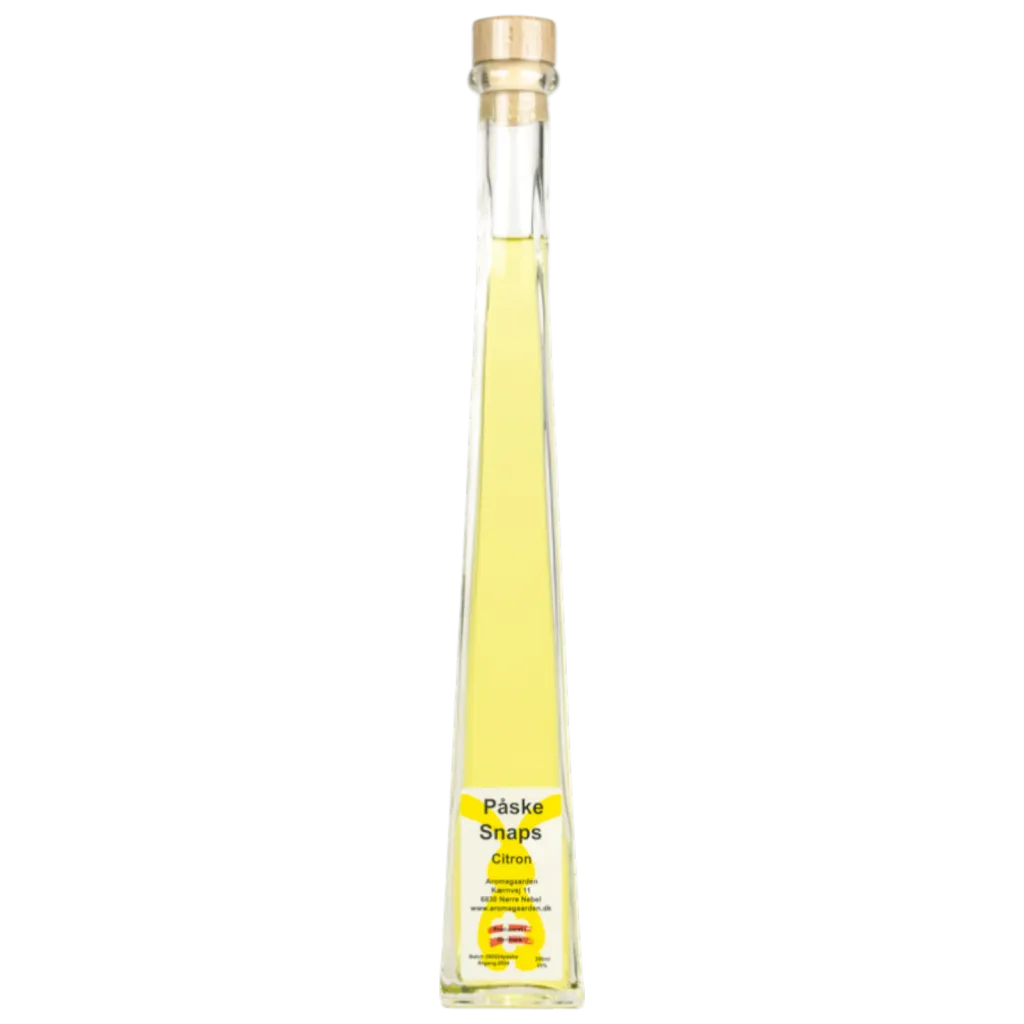 Aromagården Påske-Snaps Citron 38% 20 cl – flaske med citron-snaps