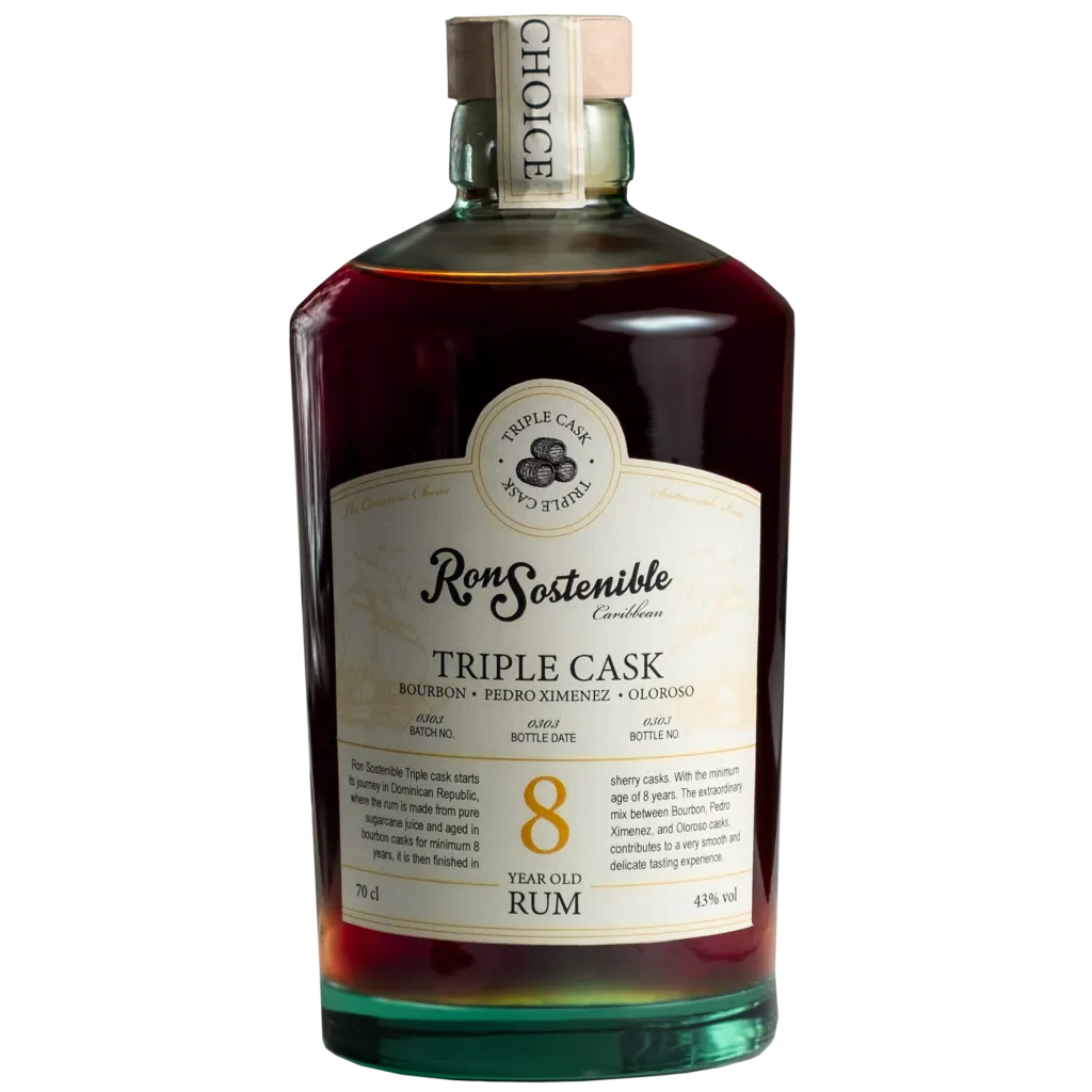 Ron Sostenible, Triple Cask 8 Y.O., 43% 70 cl.