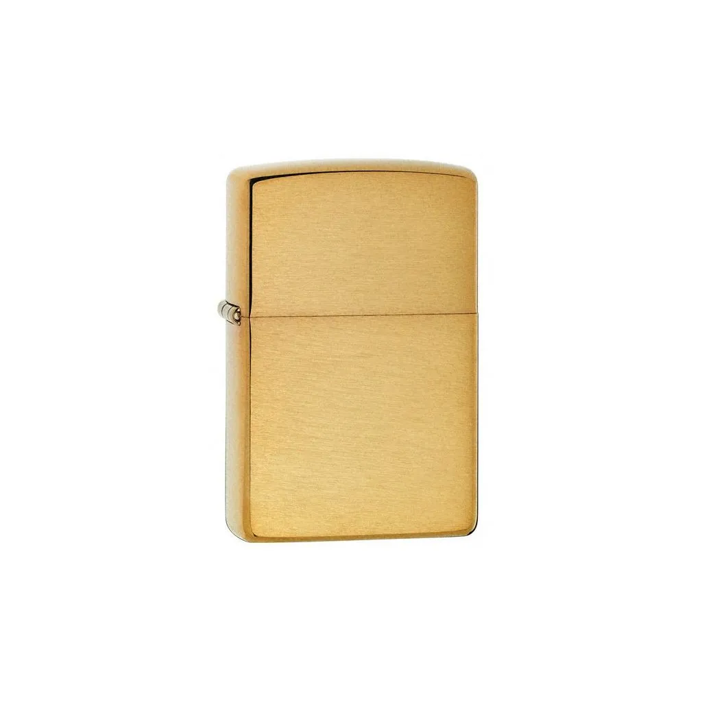 Zippo lighter i børstet messing finish (Brushed Brass).