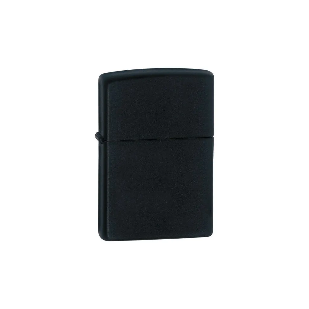 Zippo Black Matte lighter med mat sort metalfinish.
