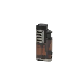Eurojet 3×Jet Cigar Lighter Brown med indbygget cigar-punch Ø7 mm – jetflamme, refillbar