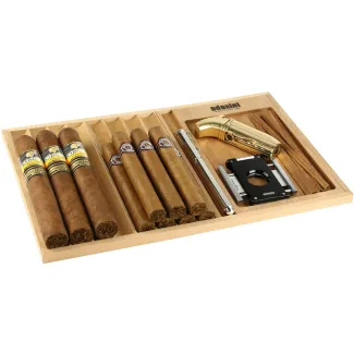 Adorini Cigar Servicebakke – træbakke med rødt indlæg til cigarer