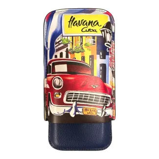 Havana cigaretui til ca. 3 cigarer – læder/metal etui 98×32×175 mm