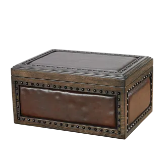 Humidor Supreme Nottingham – vintage brun læder med håndhamrede nitter, kapacitet 125-240 cigarer