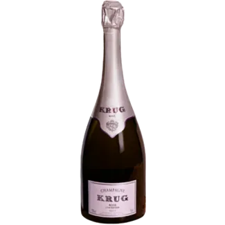 Flaske af Krug Rosé 27ème Édition Champagne 75 cl med elegant roséfarve og klassisk Krug-etiket