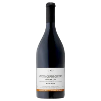 Flaske med Tollot-Beaut Savigny-lès-Beaune 1. Cru "Champ Chevrey" Monopole årgang 2024 rødvin (75 cl) fra Havnens Vin, med den klassiske og prestigefyldte Premier Cru-etiket.